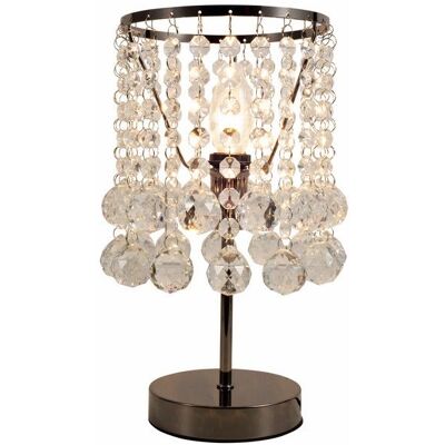 Reality Lampada Da Tavolo Glamour London Crystal Cromo Scuro E14 40w Reality Lampada Da Tavolo Glamour London Crystal Cromo Scuro E14 40w