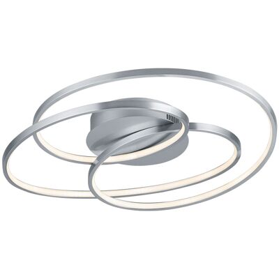 Trio Plafoniera Led, Metallo, Nichel Opaco, L60 Cm, Gale Trio Plafoniera Led, Metallo, Nichel Opaco, L60 Cm, Gale