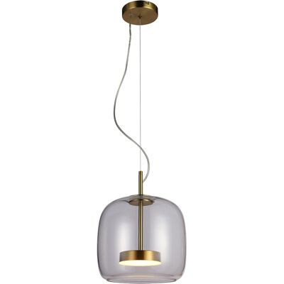 ITALUX Sospensione Oro Caste Vetro Fumé Ø26 Led 10w ITALUX Sospensione Oro Caste Vetro Fumé Ø26 Led 10w