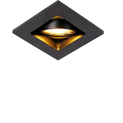 QAZQA Faretto Da Incasso Qure - Moderno - Alluminio - Nero - Quadrato Gu10 Max. 1 X 5 Watt - QAZQA Faretto Da Incasso Qure - Moderno - Alluminio - Nero - Quadrato Gu10 Max. 1 X 5 Watt -