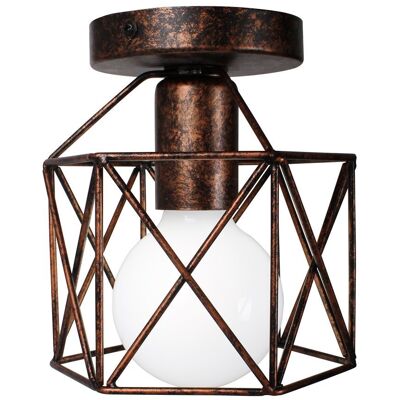 AXHUP - Plafoniere Soffitto, Ø16cm Mini Piazza Lampade A Soffitto, Illuminazione Con Metallo Gabbia E27 Per Soggiorno Sala Da Pranzo Camera Da Letto Ruggine 1 Pezzi AXHUP - Plafoniere Soffitto, Ø16cm Mini Piazza Lampade A Soffitto, Illuminazione Con Metallo Gabbia E27 Per Soggiorno Sala Da Pranzo Camera Da Letto Ruggine 1 Pezzi