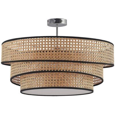 Lampada a soffitto Elowen di Lucande - Legno & Cromo - 3 Luci Lampada a soffitto Elowen di Lucande - Legno & Cromo - 3 Luci