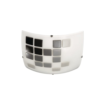 Massive Joanne Vetro Quadr. 30 Cm Con Deco Quadri Nero/grigio Massive Joanne Vetro Quadr. 30 Cm Con Deco Quadri Nero/grigio