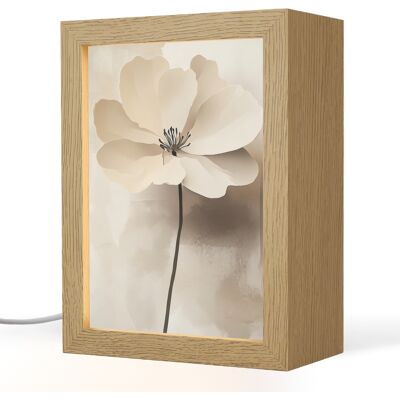 ONLYWOW Lampada Da Tavolo Fiore - Beige - Vernice - Ombra 15x20 Cm ONLYWOW Lampada Da Tavolo Fiore - Beige - Vernice - Ombra 15x20 Cm