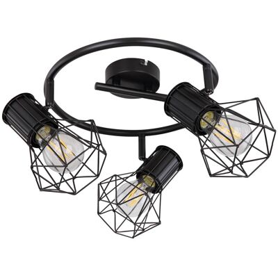 ETC-SHOP Faretto Da Soffitto Rondell Retro Lampada Spot A Gabbia Di Filamenti Mobile In Un Set Che Include Lampade A Led ETC-SHOP Faretto Da Soffitto Rondell Retro Lampada Spot A Gabbia Di Filamenti Mobile In Un Set Che Include Lampade A Led