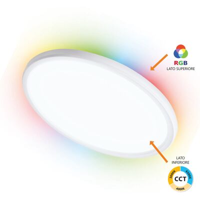 ALCAPOWER Plafoniera Led Wi-fi Cct Rgb 24w 2200lm Ip54, Temperatura Colore Regolabile 3000k-6500k, Dimmerabile Tramite App Tuya, Diametro 40cm ALCAPOWER Plafoniera Led Wi-fi Cct Rgb 24w 2200lm Ip54, Temperatura Colore Regolabile 3000k-6500k, Dimmerabile Tramite App Tuya, Diametro 40cm