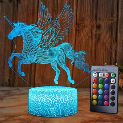 FORTUNEVILLE Luce Notturna Unicorno 3d Lampada Notturna Led Lampada Da Tavolo 16 Colori Cambianti Regalo Di Natale Halloween Compleanno Per Bambini FORTUNEVILLE Luce Notturna Unicorno 3d Lampada Notturna Led Lampada Da Tavolo 16 Colori Cambianti Regalo Di Natale Halloween Compleanno Per Bambini
