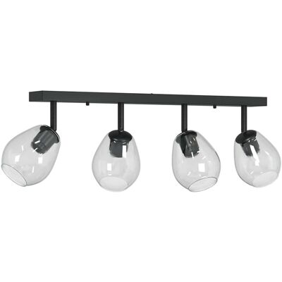 HELLOSHOP26 Faretto Da Soffitto Moderno Orientabile Per Interni Atmosfera Accogliente 73,5 X 13 X 26 Cm Vetro Nero 020058436 HELLOSHOP26 Faretto Da Soffitto Moderno Orientabile Per Interni Atmosfera Accogliente 73,5 X 13 X 26 Cm Vetro Nero 020058436