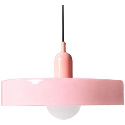 BELIANI Lampadario Tondo In Vetro Con Paralume A Globo Rosa Paala BELIANI Lampadario Tondo In Vetro Con Paralume A Globo Rosa Paala