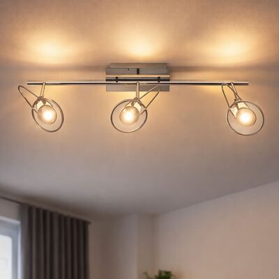 WOFI Lampada Da Soffitto Plafoniera Faretto Da Soffitto A Led Cromato Lampada Da Soggiorno Faretti Orientabili, 3x 5w 3x 385lm Bianco Caldo, Maud 7721.03.01.0000 WOFI Lampada Da Soffitto Plafoniera Faretto Da Soffitto A Led Cromato Lampada Da Soggiorno Faretti Orientabili, 3x 5w 3x 385lm Bianco Caldo, Maud 7721.03.01.0000
