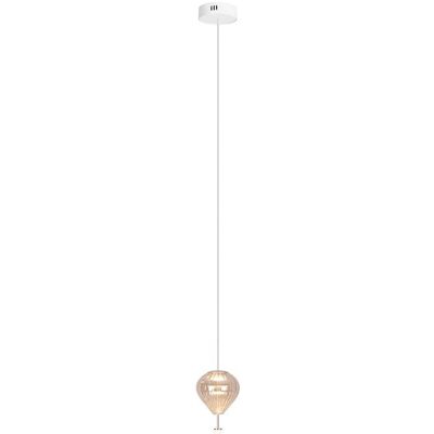 MAXLIGHT Lampada A Sospensione Bianca Globo Vetro Ambra Led 6w MAXLIGHT Lampada A Sospensione Bianca Globo Vetro Ambra Led 6w