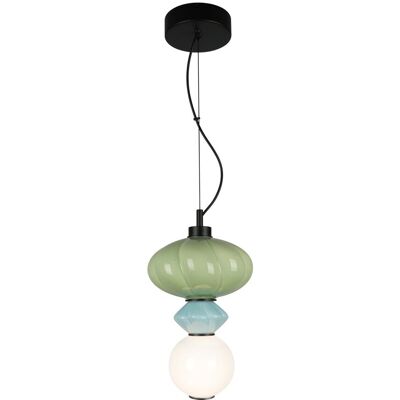 ITALUX Lampada Sospesa Art Déco Ceramica Multicolor Led 8w Tordi ITALUX Lampada Sospesa Art Déco Ceramica Multicolor Led 8w Tordi