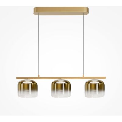 MAYTONI Lampadario Contemporaneo Spirito Metallo E Vetro Oro 3 Luci Led 14w MAYTONI Lampadario Contemporaneo Spirito Metallo E Vetro Oro 3 Luci Led 14w