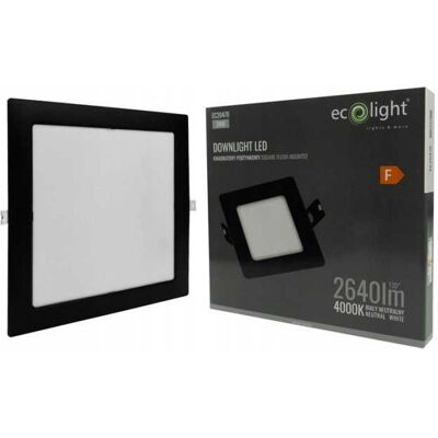 ECOLIGHT Faretto Led Da Incasso P/t Quadrato 24w 4000k Nero Dl-1 ECOLIGHT Faretto Led Da Incasso P/t Quadrato 24w 4000k Nero Dl-1