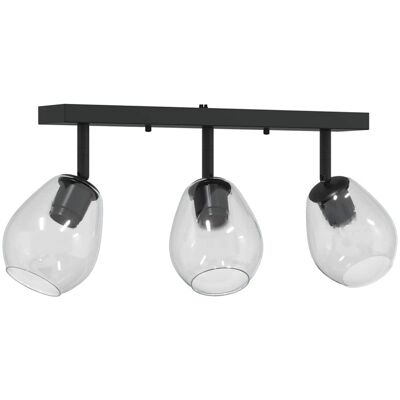 HELLOSHOP26 Faretto Da Soffitto Moderno Orientabile Per Interni 54 X 13 X 26 Cm Atmosfera Accogliente Vetro Nero 020058435 HELLOSHOP26 Faretto Da Soffitto Moderno Orientabile Per Interni 54 X 13 X 26 Cm Atmosfera Accogliente Vetro Nero 020058435