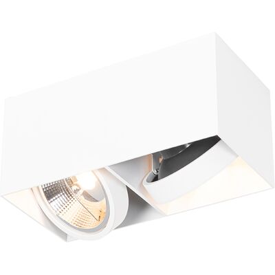 QAZQA Faretto rettangolare bianco AR111 2 luci - Interno QAZQA Faretto rettangolare bianco AR111 2 luci - Interno