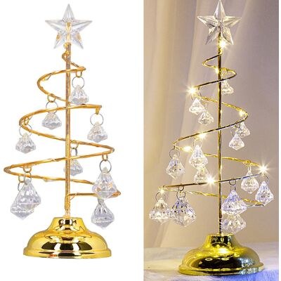 FULEADTURE Lampada Da Tavolo A Led In Cristallo A Forma Di Albero Di Natale, Luce Notturna Ambientale, Decorazione Da Scrivania A Spirale(batterie Non Incluse) FULEADTURE Lampada Da Tavolo A Led In Cristallo A Forma Di Albero Di Natale, Luce Notturna Ambientale, Decorazione Da Scrivania A Spirale(batterie Non Incluse)
