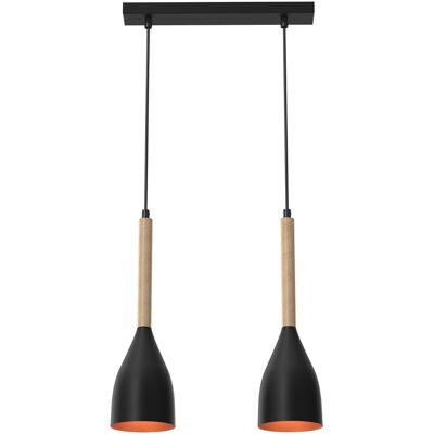Luminex Muza Lampada a sospensione - 2 luci - nero/oro Luminex Muza Lampada a sospensione - 2 luci - nero/oro