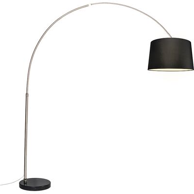 Lampada ad arco in acciaio con paralume in tessuto nero 45 cm - XXL Lampada ad arco in acciaio con paralume in tessuto nero 45 cm - XXL