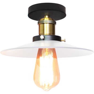 STOEX E27 Plafoniera Industrial Vintage Edison Lampada Da Soffitto Ombra Ristorante Lampada A Sospensione Bianca Lampada Per Bar Ristorante Loft (ø 26cm) STOEX E27 Plafoniera Industrial Vintage Edison Lampada Da Soffitto Ombra Ristorante Lampada A Sospensione Bianca Lampada Per Bar Ristorante Loft (ø 26cm)