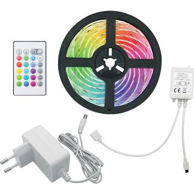 ALCAPOWER Kit Striscia Led Cob 1m Ip65 Rgb 12v 15w Con Dimmer Ir, 810 Led, Angolo 180 Gradi, Protezione Impermeabile Per Illuminazione Decorativa ALCAPOWER Kit Striscia Led Cob 1m Ip65 Rgb 12v 15w Con Dimmer Ir, 810 Led, Angolo 180 Gradi, Protezione Impermeabile Per Illuminazione Decorativa