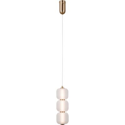 ITALUX Lampada Sospensione Ganti Ottone Opale Led 8w ITALUX Lampada Sospensione Ganti Ottone Opale Led 8w