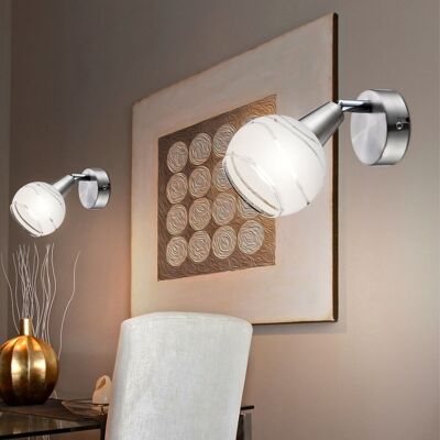 ETC-SHOP Set Di 2 Faretti Led Da Parete Soggiorno Camera Da Letto Lettura Luci Notturne Lampade Spot In Vetro Mobili ETC-SHOP Set Di 2 Faretti Led Da Parete Soggiorno Camera Da Letto Lettura Luci Notturne Lampade Spot In Vetro Mobili