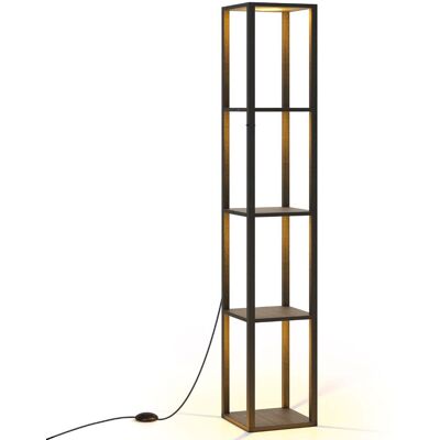 HELLOSHOP26 Lampada Da Terra Con Ripiani 29 X 29 X 165 Cm Luce Regolabile 3 Livelli Salvaspazio Design Moderno In Mdf Nero 200012285 HELLOSHOP26 Lampada Da Terra Con Ripiani 29 X 29 X 165 Cm Luce Regolabile 3 Livelli Salvaspazio Design Moderno In Mdf Nero 200012285