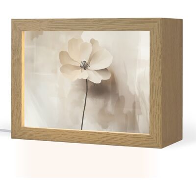 ONLYWOW Lampada Da Tavolo Fiore - Beige - Vernice - Ombra 20x15 Cm ONLYWOW Lampada Da Tavolo Fiore - Beige - Vernice - Ombra 20x15 Cm