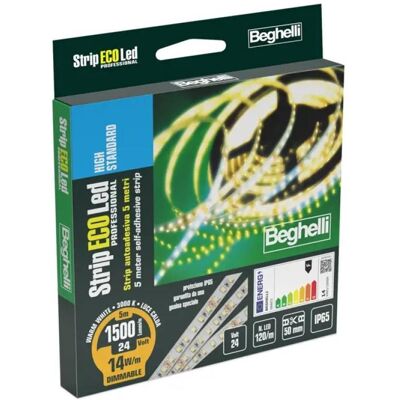 Beghelli - Strip Led Autoadesiva Hs 14w Ip20 - Bianco Naturale - Lunghezza 5 Metri Beghelli - Strip Led Autoadesiva Hs 14w Ip20 - Bianco Naturale - Lunghezza 5 Metri