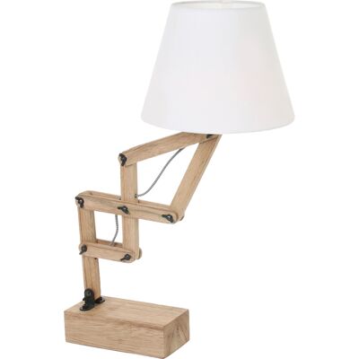 STEINHAUER Lampada Da Tavolo, Lampada In Legno, Bianca, Casa Di Campagna, Lampada Da Comodino, Rustica, Snodi Mobili, Paralume In Tessuto, 1x E27, Dxh 25x83 Cm STEINHAUER Lampada Da Tavolo, Lampada In Legno, Bianca, Casa Di Campagna, Lampada Da Comodino, Rustica, Snodi Mobili, Paralume In Tessuto, 1x E27, Dxh 25x83 Cm