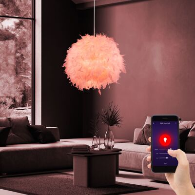 ETC-SHOP Lampada A Sospensione Led Intelligente Lampada A Sospensione Dimmerabile Lampada Con Piume Lampada Da Camera Da Letto Soggiorno, Piume Bianche In Tessuto, 10w 806m Bianco Caldobianco Freddo, Dxh 60x13 ETC-SHOP Lampada A Sospensione Led Intelligente Lampada A Sospensione Dimmerabile Lampada Con Piume Lampada Da Camera Da Letto Soggiorno, Piume Bianche In Tessuto, 10w 806m Bianco Caldobianco Freddo, Dxh 60x13