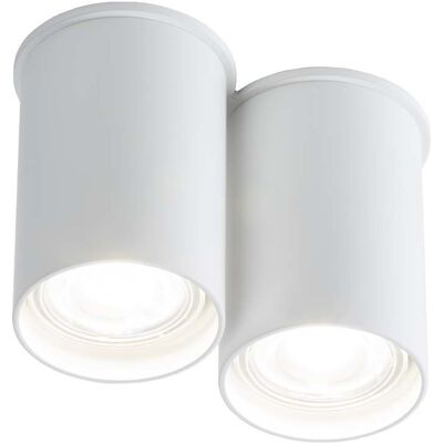 SHILO Spot Soffitto Doppio Bianco Tondo 2xgu10 Arida SHILO Spot Soffitto Doppio Bianco Tondo 2xgu10 Arida