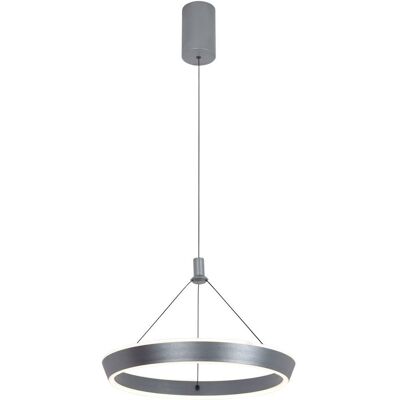 ITALUX Lampada A Sospensione Led Anello Grigia 24w ITALUX Lampada A Sospensione Led Anello Grigia 24w