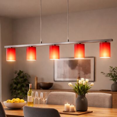 ETC-SHOP Lampada A Sospensione In Vetro Soggiorno Sala Da Pranzo Plafoniera Cromata Alu In Un Set Con Lampadine A Led ETC-SHOP Lampada A Sospensione In Vetro Soggiorno Sala Da Pranzo Plafoniera Cromata Alu In Un Set Con Lampadine A Led
