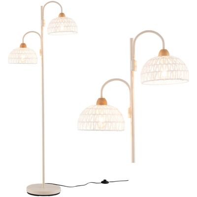 HELLOSHOP26 Lampada Da Terra Girevole A 2 Luci Con Rotazione Di 350° Per La Lettura E Un'atmosfera Accogliente Metallo Bianco 200012297 HELLOSHOP26 Lampada Da Terra Girevole A 2 Luci Con Rotazione Di 350° Per La Lettura E Un'atmosfera Accogliente Metallo Bianco 200012297