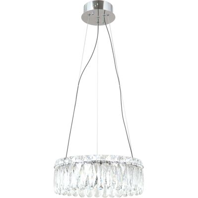 ITALUX Lampadario Glamour Cristallo Tondo Ø39 Cromato Led 24w ITALUX Lampadario Glamour Cristallo Tondo Ø39 Cromato Led 24w
