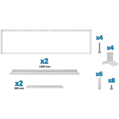 ALCAPOWER Kit Cornice Per Installazione A Soffitto O Parete Per Pannelli Led 300x1200 Mm - Struttura Robusta In Alluminio Per Montaggio A Superficie ALCAPOWER Kit Cornice Per Installazione A Soffitto O Parete Per Pannelli Led 300x1200 Mm - Struttura Robusta In Alluminio Per Montaggio A Superficie