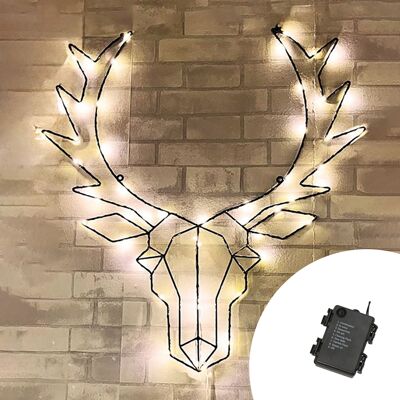 Wisdom Testa Di Renna Luminosa Da Parete 50 Led Luce Decorativa 58cm Bianco Caldo A Batteria Wisdom Testa Di Renna Luminosa Da Parete 50 Led Luce Decorativa 58cm Bianco Caldo A Batteria