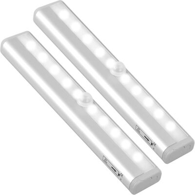 OEM Confezione Da 2 Luci Led Per Armadietti Con Sensore Di Movimento E Striscia Magnetica Autoadesiva, 10 Strisce Led Per Illuminazione Notturna Di Armadietti, Luci Sottopensile Per Cucina E Scale - Crezu OEM Confezione Da 2 Luci Led Per Armadietti Con Sensore Di Movimento E Striscia Magnetica Autoadesiva, 10 Strisce Led Per Illuminazione Notturna Di Armadietti, Luci Sottopensile Per Cucina E Scale - Crezu