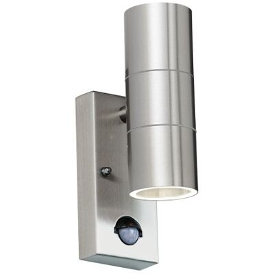 Endon Applique Esterna Pir Inox Lucido Su/giù 2xgu10 Canon Endon Applique Esterna Pir Inox Lucido Su/giù 2xgu10 Canon