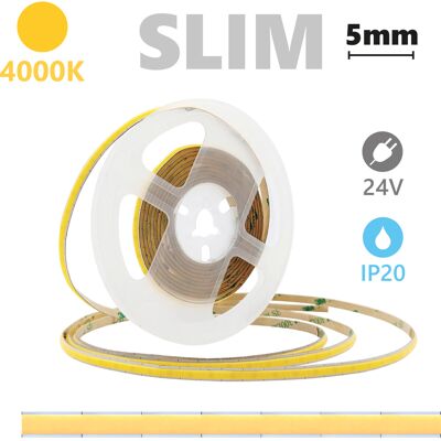 ALCAPOWER Striscia Led Cob Slim Ip20 24v 6w/m 4000k 600lm/m - Rotolo Da 5 Metri Ad Alta Densità Luminosa Con 504 Led/m Per Installazioni Lineari ALCAPOWER Striscia Led Cob Slim Ip20 24v 6w/m 4000k 600lm/m - Rotolo Da 5 Metri Ad Alta Densità Luminosa Con 504 Led/m Per Installazioni Lineari