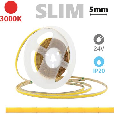 ALCAPOWER Striscia Led Cob Slim Ip20 5m 3000k 24v 6w/m 560lm/m 504 Led/m Alta Efficienza Luce Calda Continua Per Illuminazione Interna Professionale ALCAPOWER Striscia Led Cob Slim Ip20 5m 3000k 24v 6w/m 560lm/m 504 Led/m Alta Efficienza Luce Calda Continua Per Illuminazione Interna Professionale