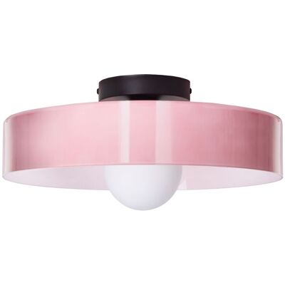 BELIANI Lampada Da Soffitto In Vetro Con Paralume Rotondo, Rosa, Luguse BELIANI Lampada Da Soffitto In Vetro Con Paralume Rotondo, Rosa, Luguse