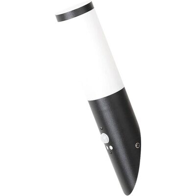 RABALUX Esterna Lampada Da Parete Della Luce Della Torcia Nero In Acciaio Opaco Plastica Inossidabile L Nero: 18cm B: 7,3cm H: Funziona Solo 36,5 Cm Con Lampade A Risparmio Energetico, Con Sensore Ip44 RABALUX Esterna Lampada Da Parete Della Luce Della Torcia Nero In Acciaio Opaco Plastica Inossidabile L Nero: 18cm B: 7,3cm H: Funziona Solo 36,5 Cm Con Lampade A Risparmio Energetico, Con Sensore Ip44