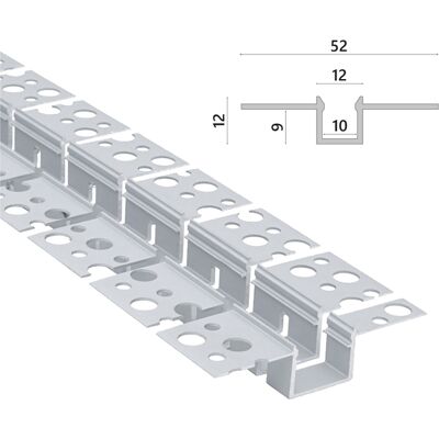 ALCAPOWER Profilo Snake Flex In Alluminio Per Installazione A Scomparsa Su Cartongesso 2 Metri, Larghezza Interna 10mm, Protezione Ip20 ALCAPOWER Profilo Snake Flex In Alluminio Per Installazione A Scomparsa Su Cartongesso 2 Metri, Larghezza Interna 10mm, Protezione Ip20