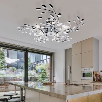 ETC-SHOP - LEAF-CHROME-LED - Foglie decorative - Cromato - Plafoniera ETC-SHOP - LEAF-CHROME-LED - Foglie decorative - Cromato - Plafoniera