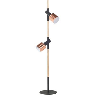 Lampada da terra nera rame moderna 125cm regolabile illuminazione Lampada da terra nera rame moderna 125cm regolabile illuminazione