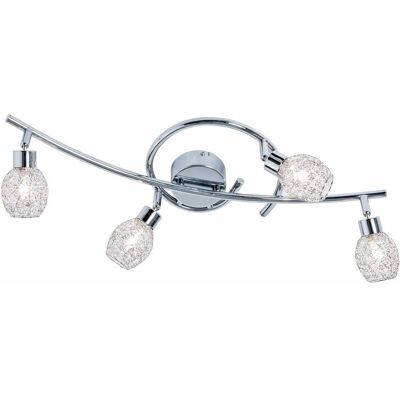 Reality Plafoniera Mesh Cromata 4 Luci G9 Su Barra Reality Plafoniera Mesh Cromata 4 Luci G9 Su Barra