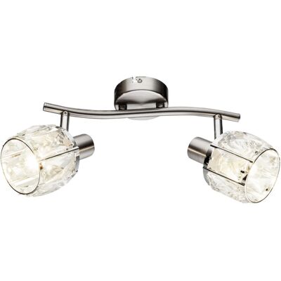 ETC-SHOP Lampada Da Soffitto In Vetro Cristallo Luce Soggiorno Punti Cromati Orientabili In Un Set Comprensivo Di Lampadine A Led ETC-SHOP Lampada Da Soffitto In Vetro Cristallo Luce Soggiorno Punti Cromati Orientabili In Un Set Comprensivo Di Lampadine A Led